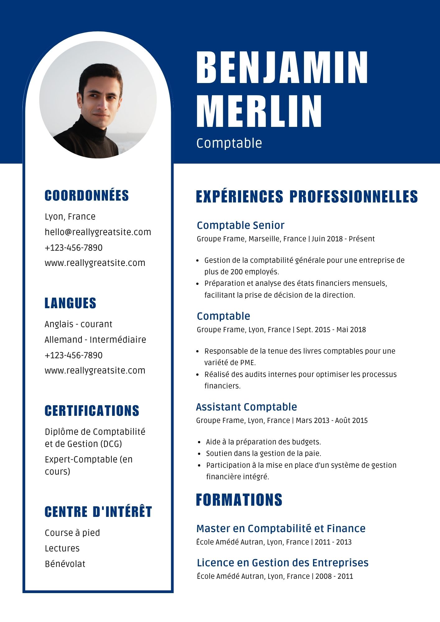 curriculum vitae comptable